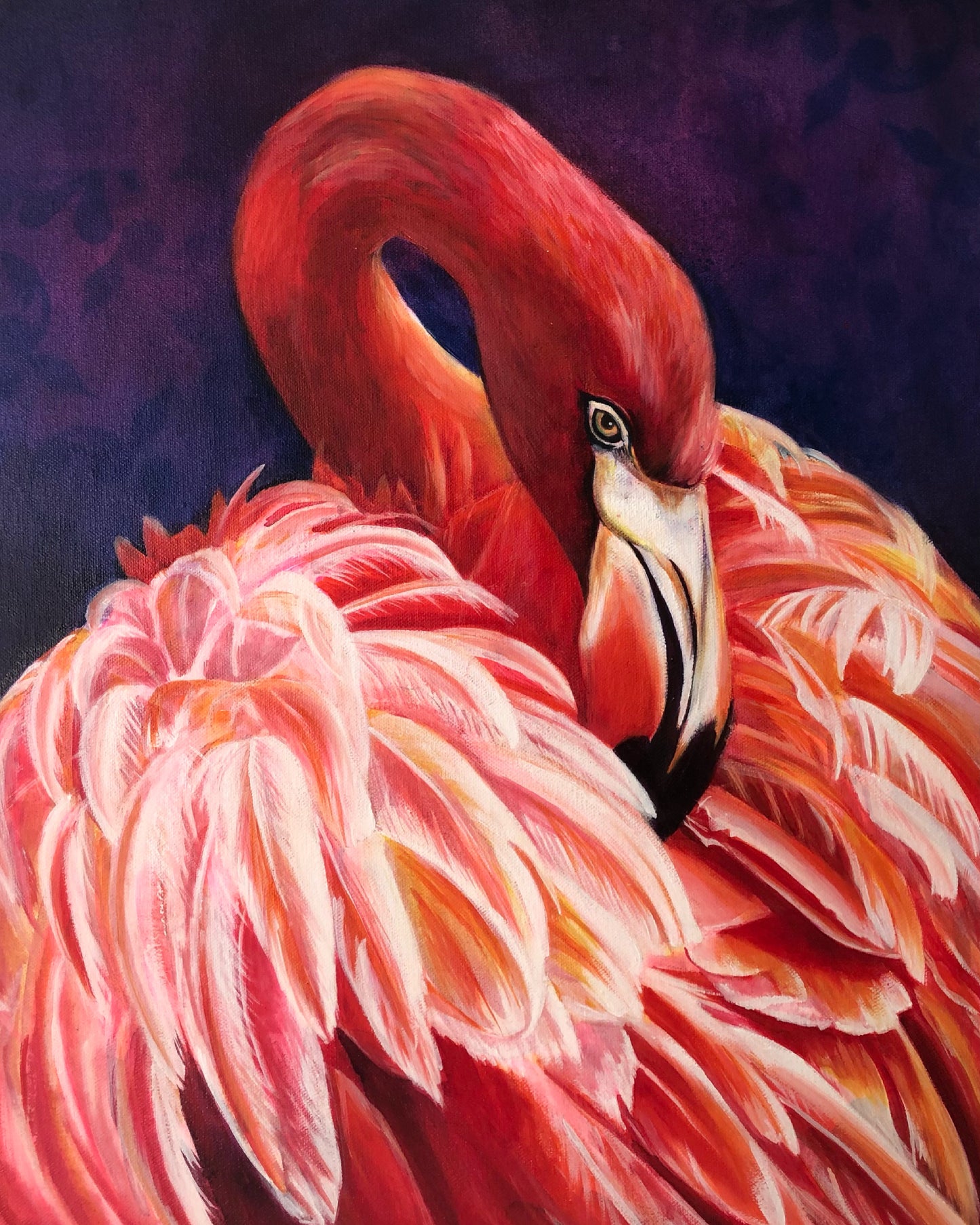 ‘Resplendent’ flamingo painting