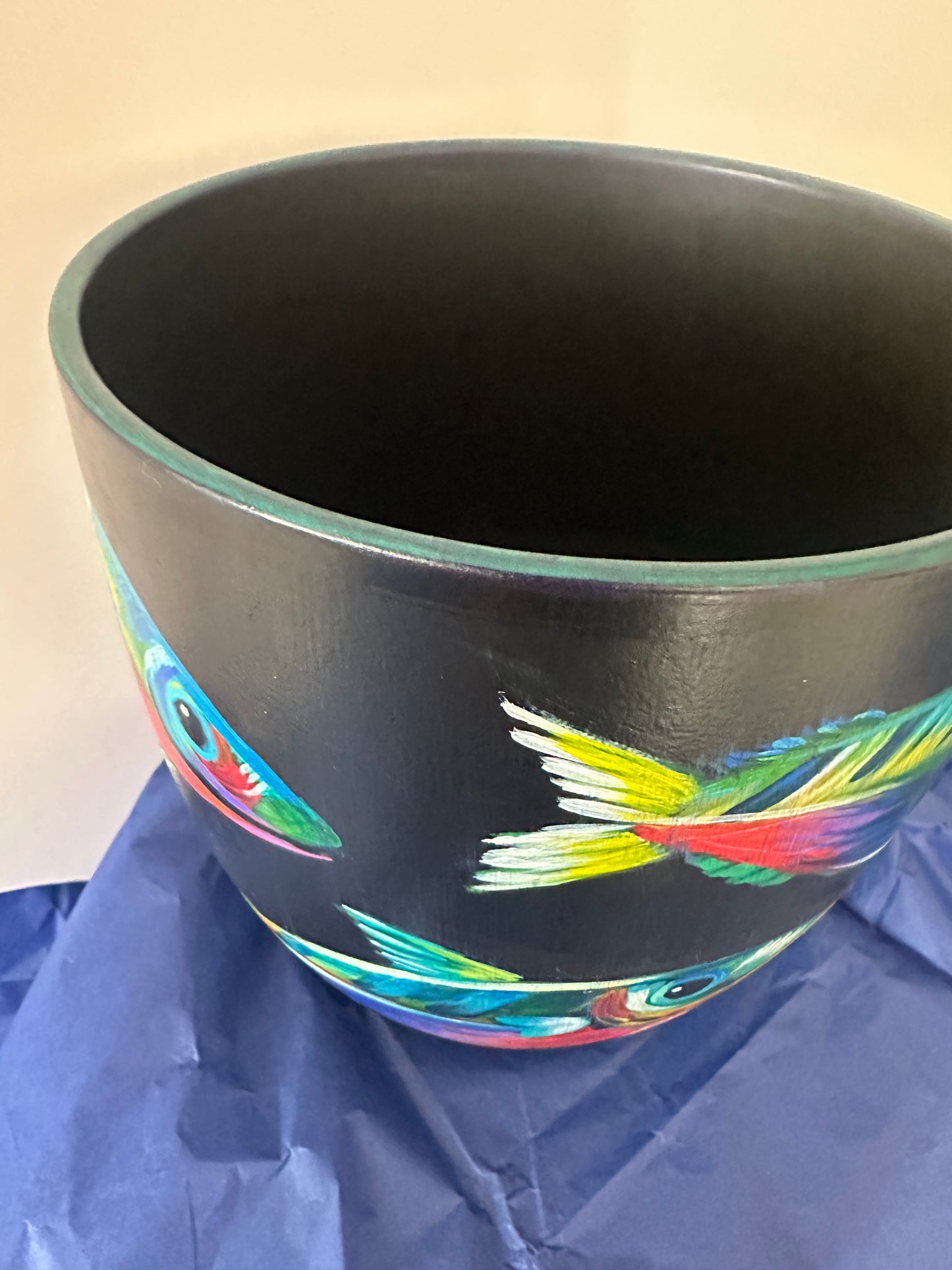 ‘Tidal Bloom’ – Hand painted Fish Pot (Small)