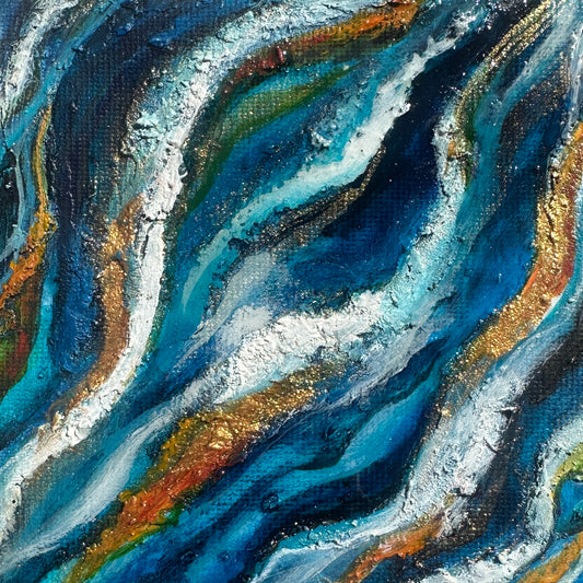 Blue Map – Fine Art Print 125 x 125 mm